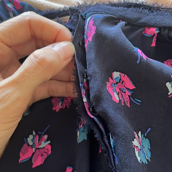 Rebecca Taylor Navy Blue Floral Dress Size 4 - Picture 9 of 10